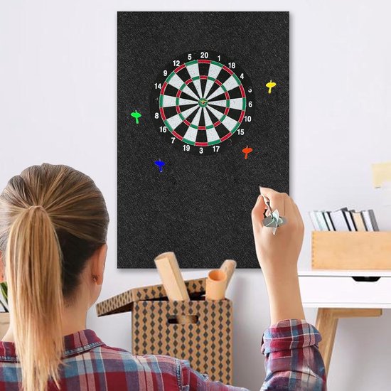 Dartbord Muurbeschermer - Vilt Backer - Muren Beschermen - Schokabsorberend Vilt - 60x90CM - Zwart — afbeelding 5