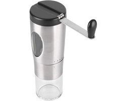 Handmatige Koffiemolen - Bonenmaler Roestvrijstaal - Verse Koffie Zetten - Ergonomisch Antislip Ontwerp - 16 x 88 cm - Zilver