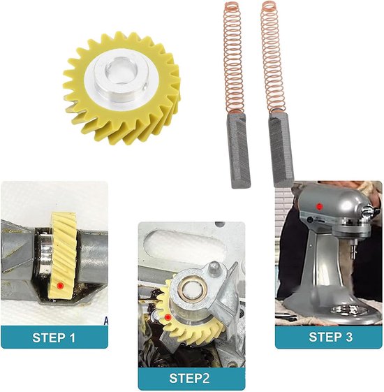 Mixer Tandwiel Set - Keukenmixer Onderdelen - Reparatie Keukenapparatuur - Duurzame Aluminium Legering - Compact Ontwerp — afbeelding 5