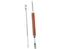 Latte Naald - Cappuccino Pen - Koffie Decoratie - Dubbelzijdig Hulpmiddel - 15 x 1 cm - Zilver