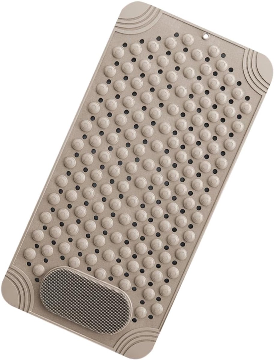 Douche Voet Scrubber - Badmat Massage - Veiligheid & Ontspanning - Antislip Zuignap - 70x36cm - Beige