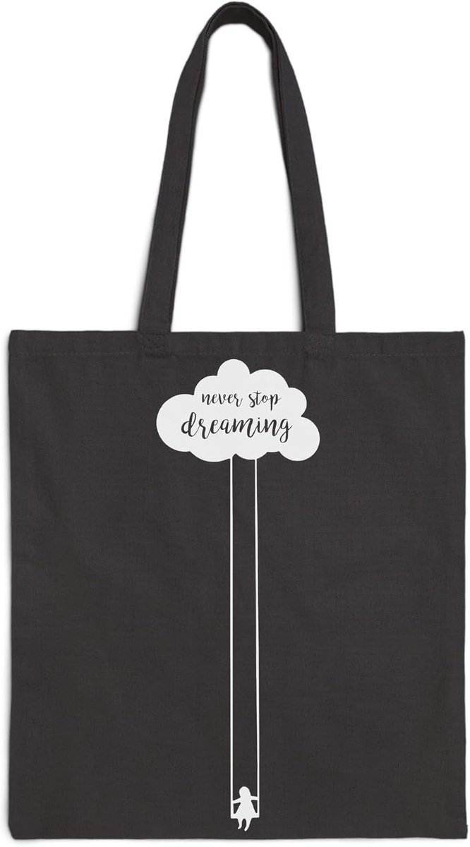 Droom Canvas Tas - Grote Shopper - Dagelijks Gebruik - Duurzaam Ontwerp - One Size - Zwart