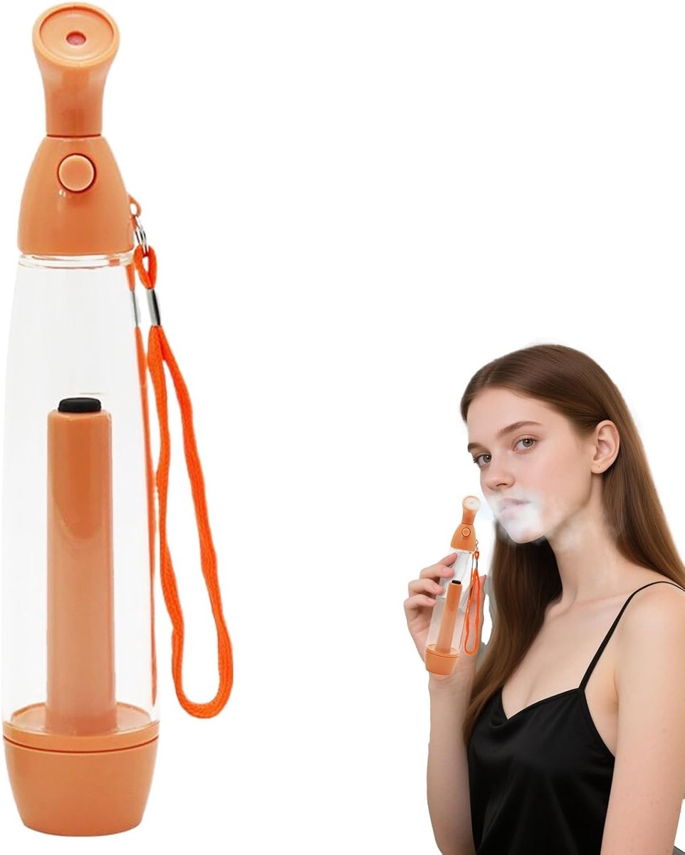 Gezichtsvernevelaar - Hydratatie Spray - Huidverzorging - Draagbaar Ontwerp - 22 cm Lengte - Oranje