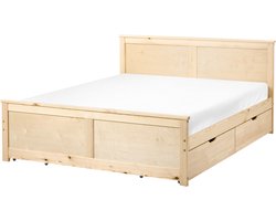 BELIANI DAUPHIN - Bed met 4 lades - Naturel - 140 x 200 cm - Hout
