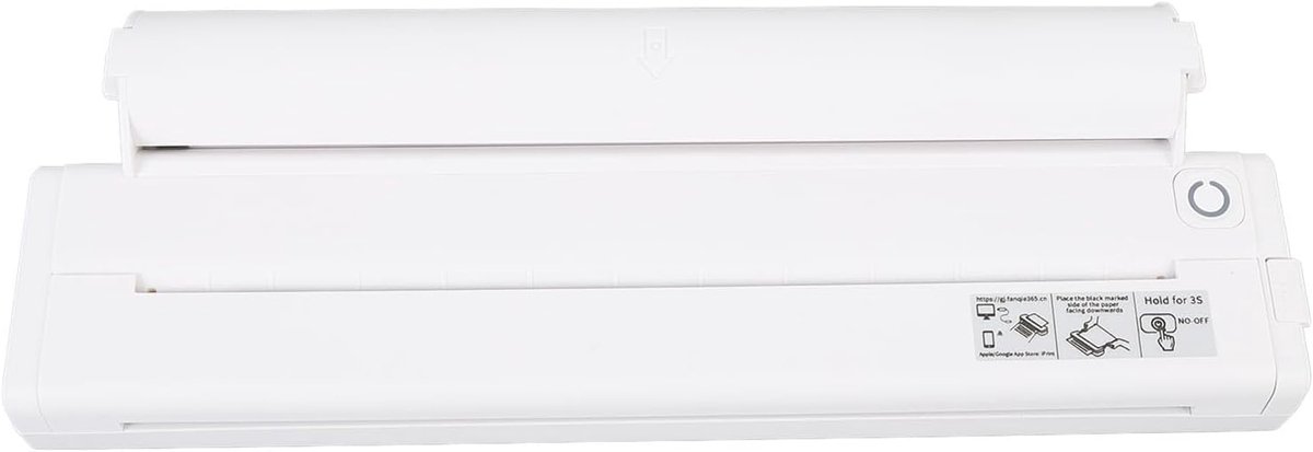 Draagbare Printer - Mobiele Printer - Reizen Kantoor - Inktloos Thermisch - 27cm Compact - Wit