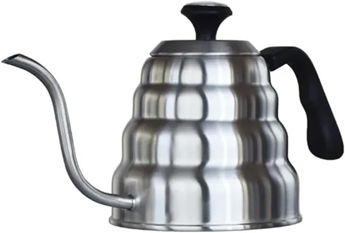 Koffieketel 1.2L - Giet over pot - Speciale koffie - Met thermometer - 27 x 14 cm - Zilver