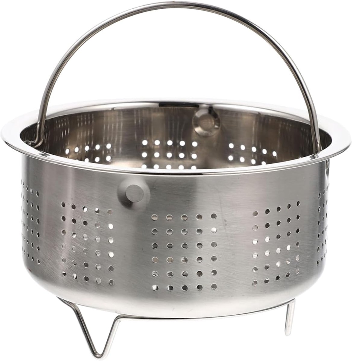 Rijstkoker Stoommand Stoommandje Roestvrijstaal Gezond Koken Met Handvat Ontwerp 20 x 10.5 cm Zilver