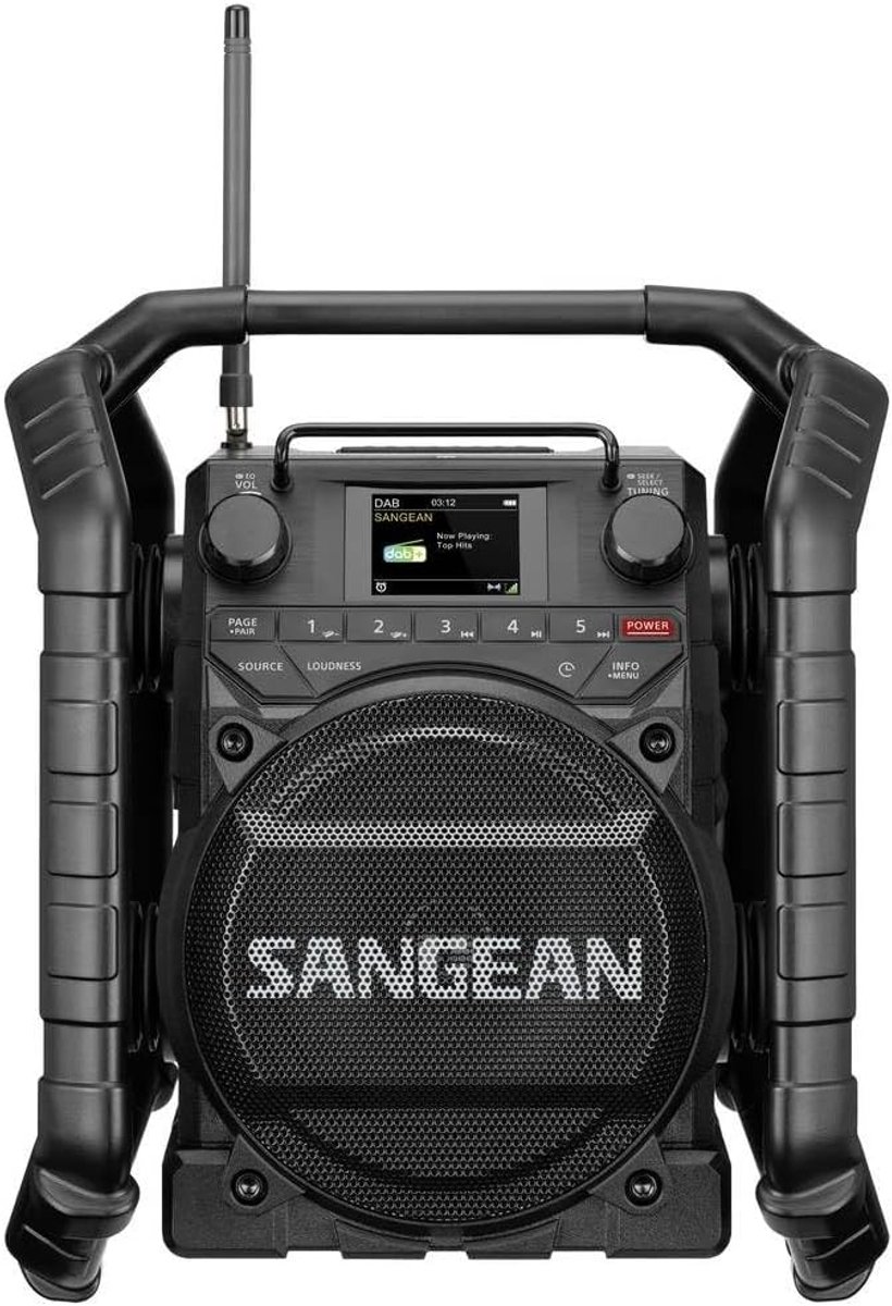 Bouwplaatsradio - Draagbare radio - Muziek en nieuws - Robuust en duurzaam - 15x16x17 cm - Meerkleurig