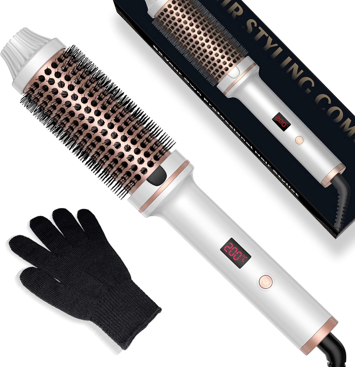 Heteluchtborstel - Stylingborstel - Haar Drogen - Snelle Styling - 31 cm - Wit