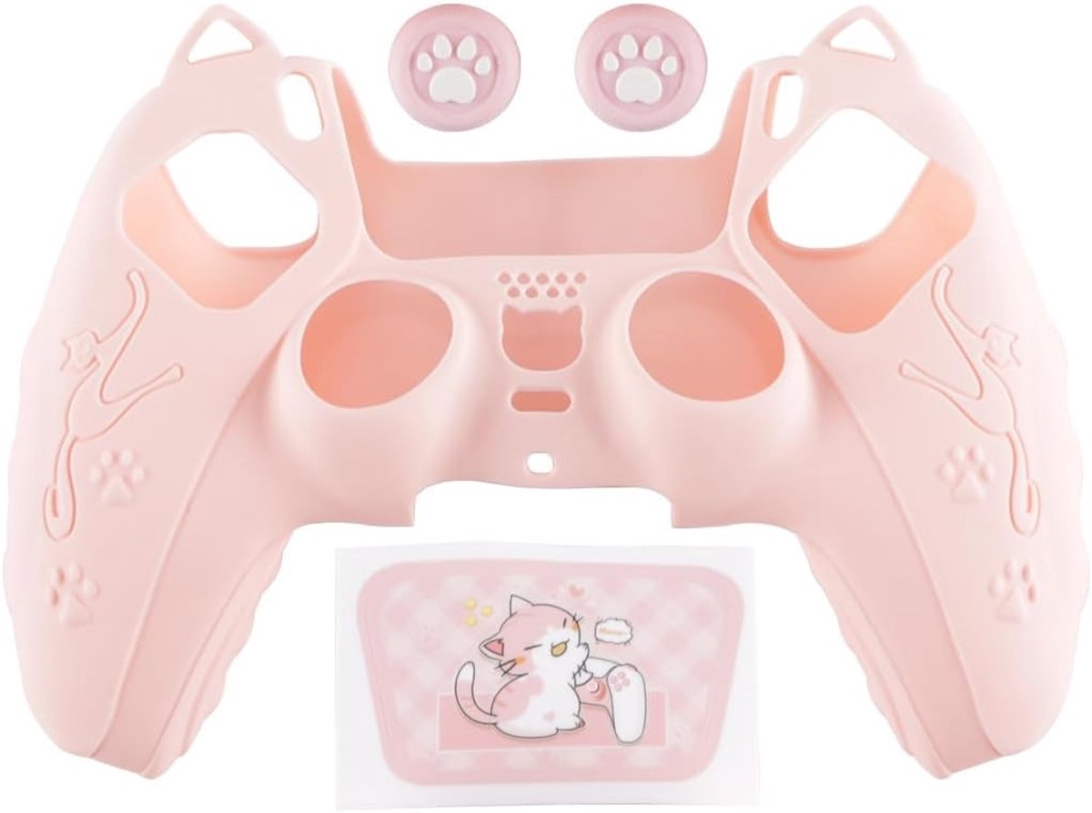 Controller Beschermhoes - Accessoires Set - Gaming Setup - Zachte Anti-slip Grip - Standaard Maat - Roze