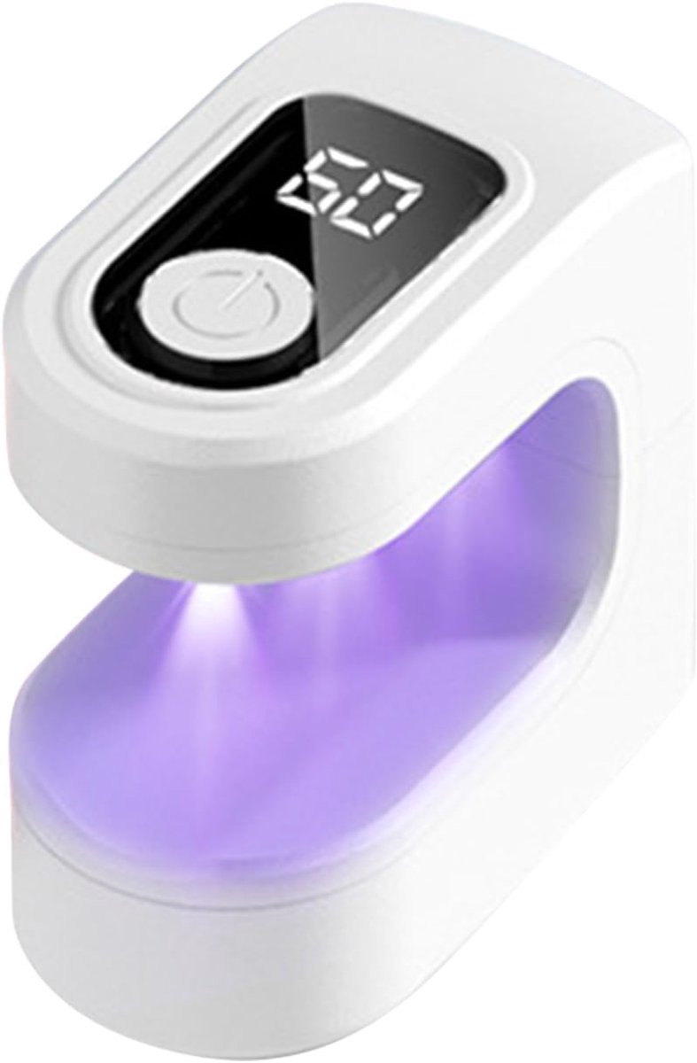 Kleine UV Lamp - Nagel Uitharder - Snel Manicure - Draagbaar Compact Design - 6x5.7x3.3 cm - Wit