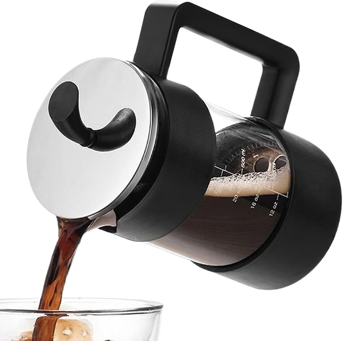 Koffiezetapparaat 1 Liter - Hittebestendige Koffiepers - Huiskamer Camping Keuken - Druipvrij Ontwerp - 12.7D x 14B x 12.7H cm