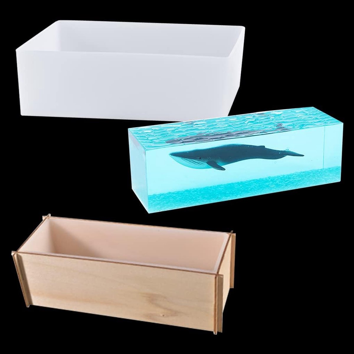 Hars Gietvorm - Siliconen Mal - DIY Knutselen - Grote Rechthoek - 18.5 x 8.5 cm - Transparant
