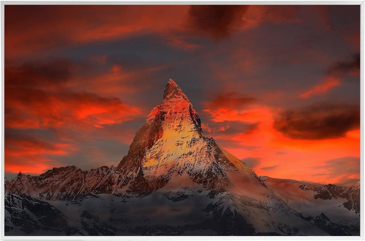 Infrarood Paneel - Wandverwarming - Snelle Warmte - Energiezuinig Met Beveiliging - 90x50x2cm - Avondrood