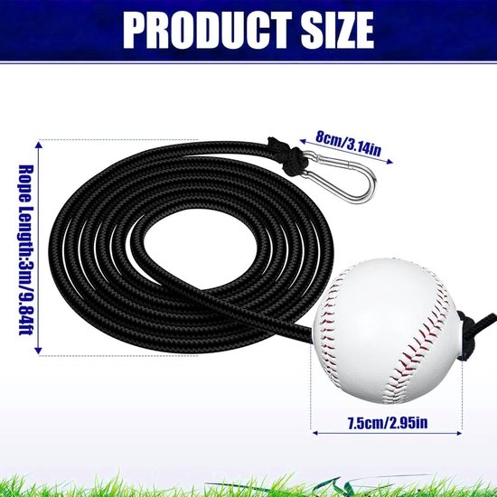 Honkbal Slagtrainer - Oefentrainer Sportartikel - Verbeter Slagvaardigheid - Draagbaar Verstelbaar - 22x14x8cm - Als foto — afbeelding 3