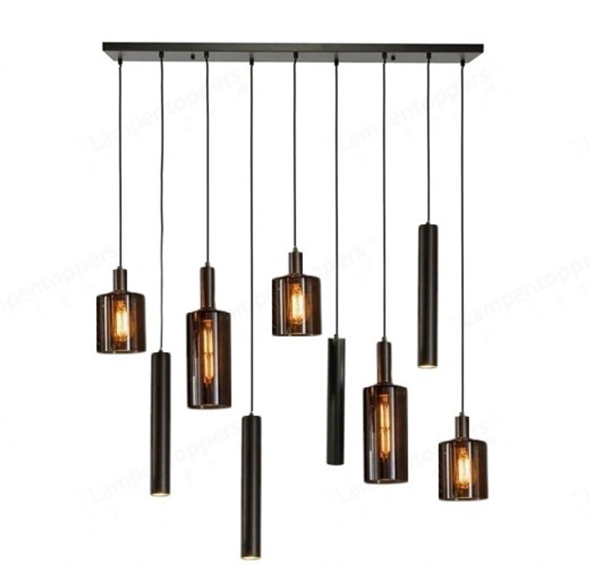 Hanglamp Sepiora 5+4-lichts Sienna Bruin