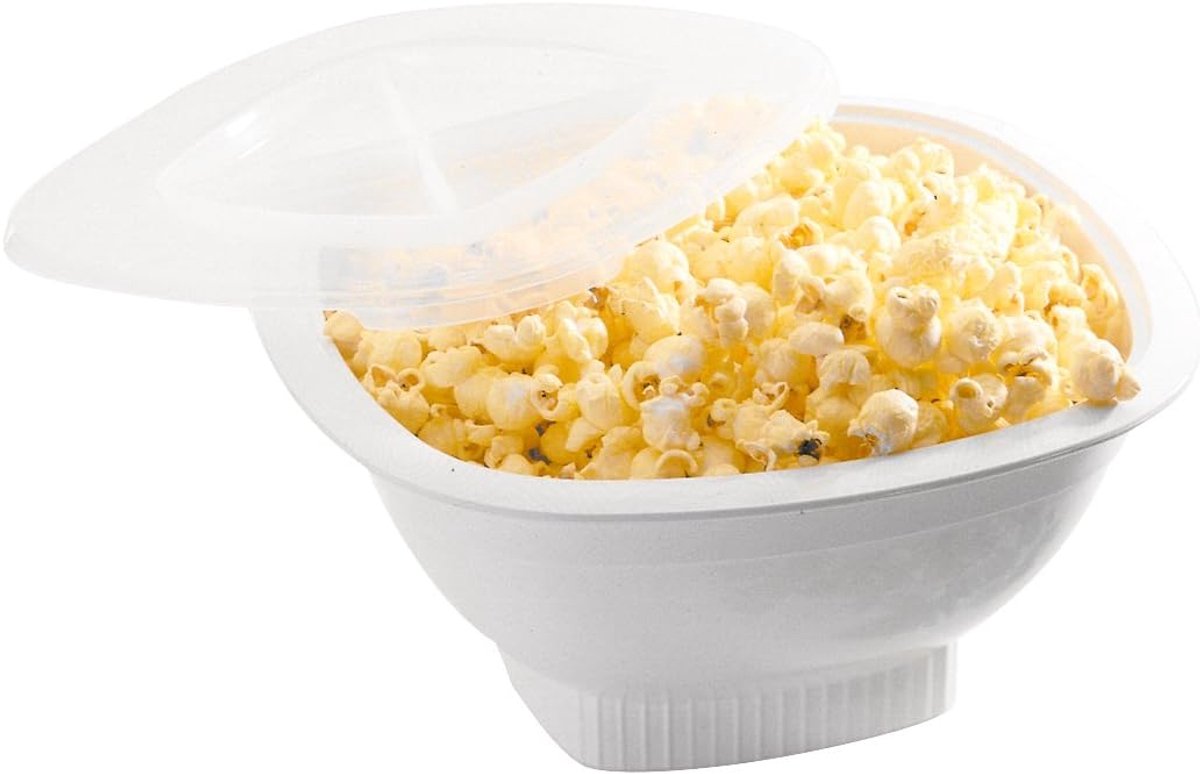 Magnetron Popcorn Maker - Snelle Snack - Thuisgebruik - BPA-vrij Materiaal - 12 Cup Capaciteit - Wit