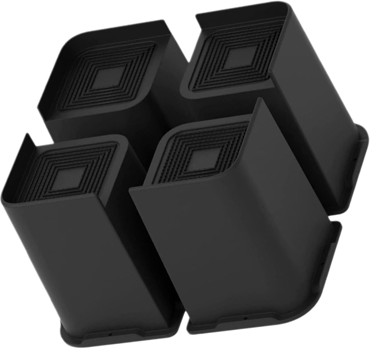 Set Bedverhogers - Meubel Lifters - Meer Ruimte Creëren - Stevige Rubberen Strip - 15 Cm Hoog - Zwart