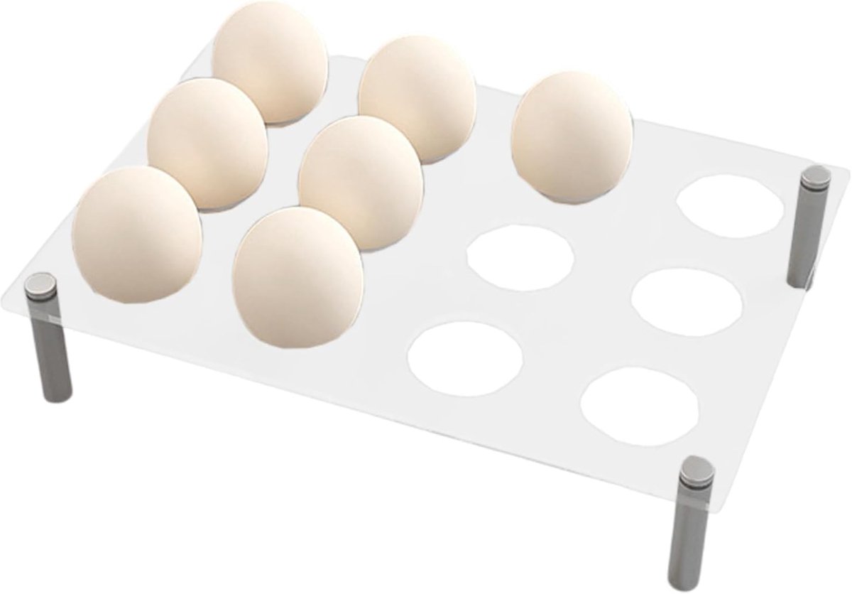 Eierhouder - Eierorganizer - Keuken Opslag - 12 Plaatsen - 24x16.8x5 cm - Transparant