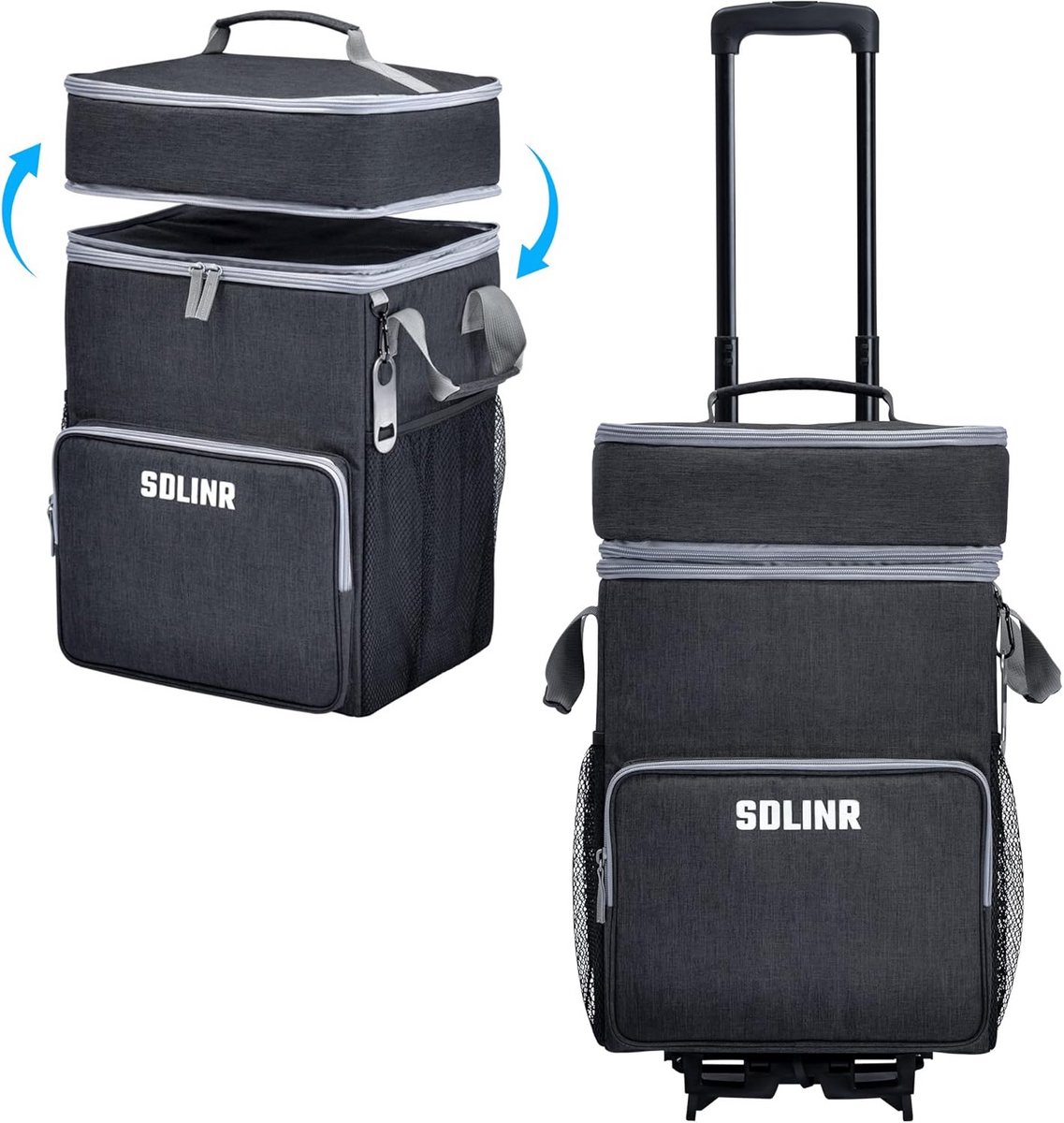 Grote Opvouwbare Koelbox met Wielen en Handvat voor Strand en Camping