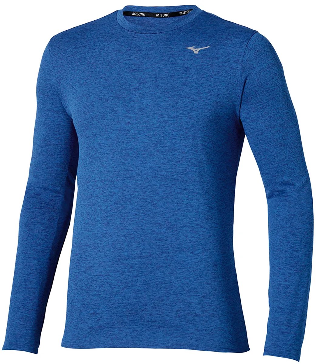 Mizuno Core Impulse T-shirt Met Lange Mouwen Blauw S Man