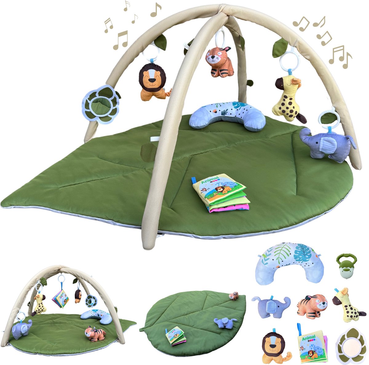 Stena Babygym - 8 Speeltjes - Speelkleed Baby met Boog - Speelmat - Trendy Design - 0 tot 18 Maanden