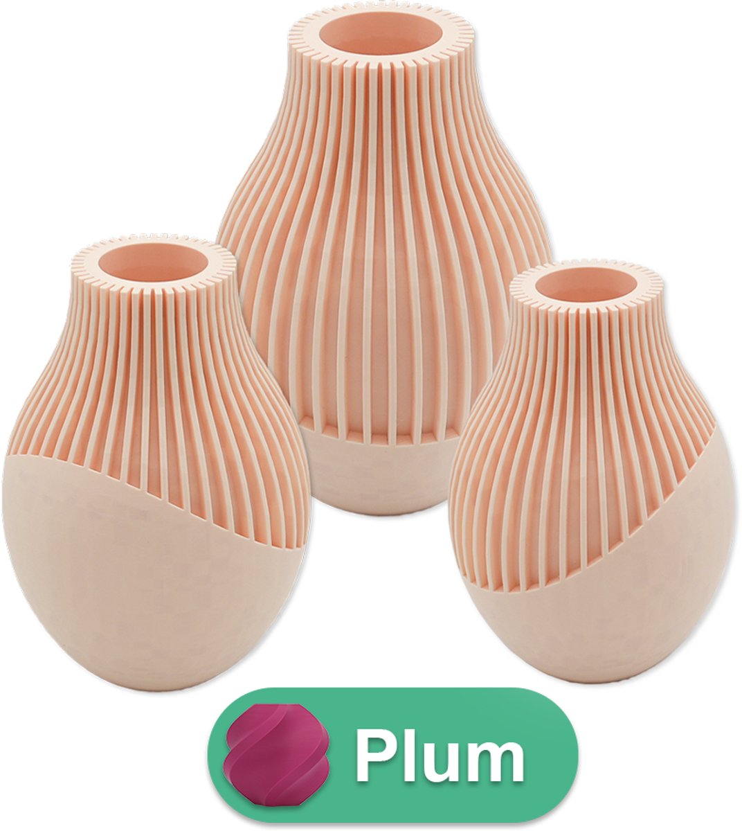 Lovora Ayra organische vaas – Decoratieve vaas - Plum - 3d geprinte vaas – geschikt voor droogbloemen - 20CM