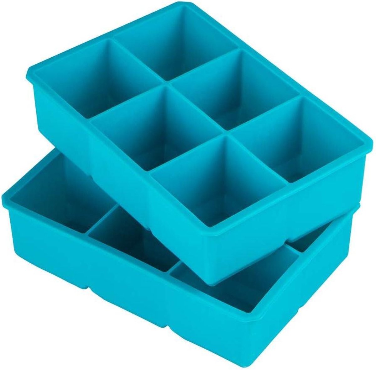 IJsblokjesvorm siliconen 6-voudig - 2 stuks - BPA-vrij - voor bier, cocktails, whisky, water - 5 x 5 cm - fruit - pudding - babyvoeding - handig in gebruik