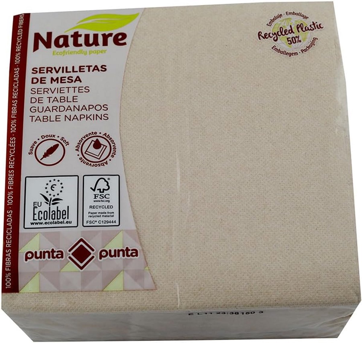Milieuvriendelijke Servetten van Gerecycled Papier, 2-laags, 33 x 33 cm