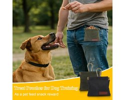 Set van 2 trainingszakjes voor honden met karabijnhaak - Beloningszakjes voor puppy's, draagbare zakjes voor het uitlaten van de hond - Geschikt voor op reis of buitengebruik - Beloningszakjes voor hondenvoer