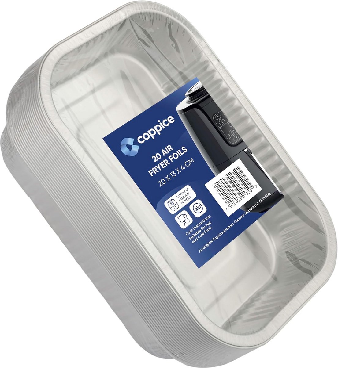 Set van 20 Rechthoekige Aluminium Bakvormen 20x13x4cm voor Airfryer en Oven