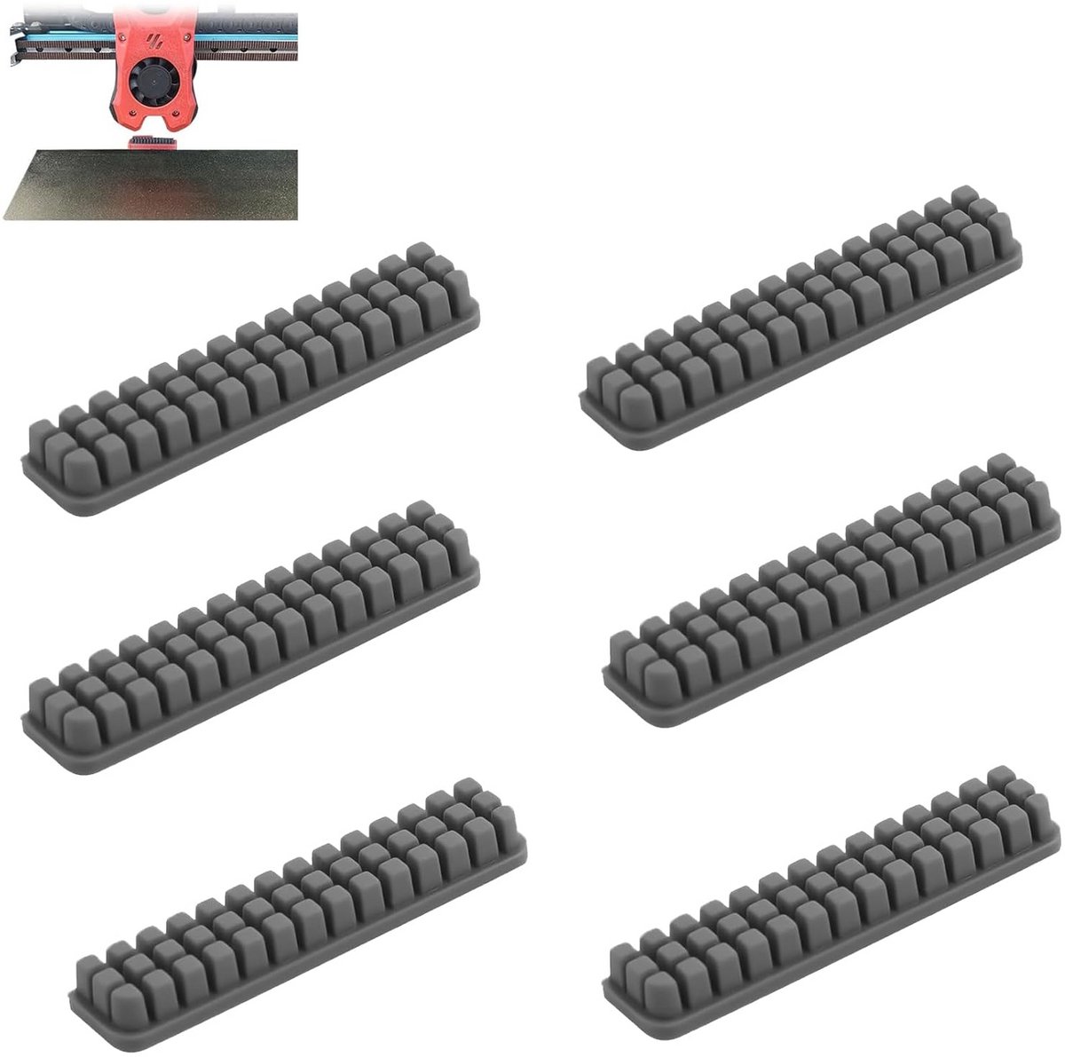 6 Stuks Siliconen Mondstukborstels voor 3D-printer Reiniging en Onderhoud