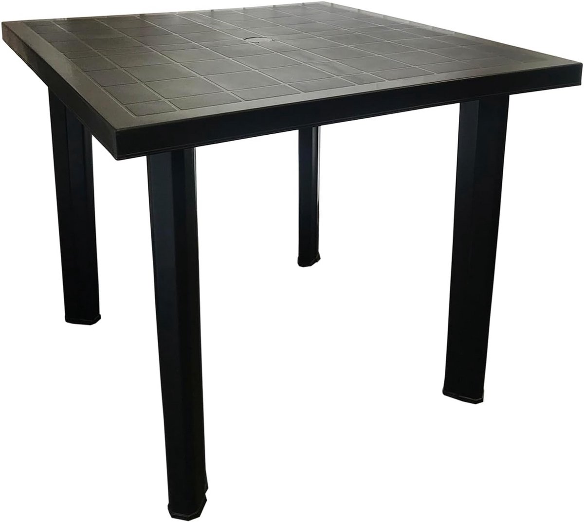 Antraciete Bistrotafel Kunststof Hoekig 80x75 cm Balkon- en Terrastafel
