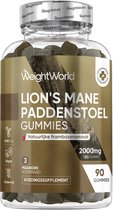 WeightWorld Lion's Mane Gummies - 2000 mg - Lekker alternatief voor Lion's Mane capsules - 90 vegan gummies voor 3 maanden