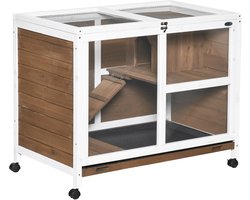 PawHut Konijnenhok - Hout - 91,5 x 53,3 x 73 cm - Bruin