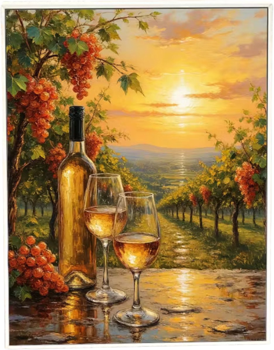 Paint by numbers – schilderen op nummer – DIY decoratie - Golden Vineyard Sunset