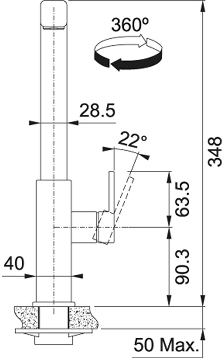 Franke Mythos - Keukenkraan FC 7853 met uittrekbare sproeikop, rvs 115.0547.853