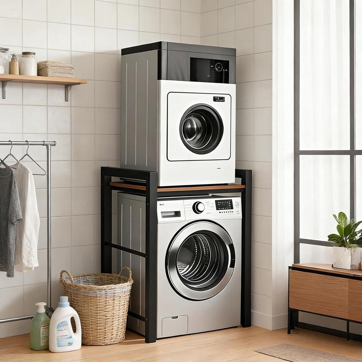Opzetrek voor Wasmachine en Droger, Verstelbaar in 3 Hoogtes