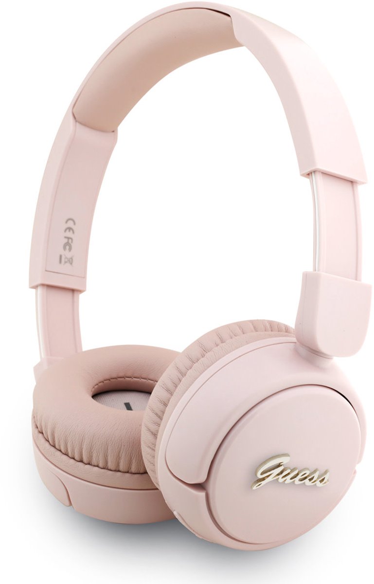 Guess Script Metal Logo Headphone - Geschikt voor Bluetooth Smartphones - Roze
