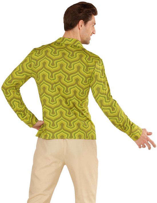 Chemisier groovy années 70 vert pour homme - Déguisements adultes