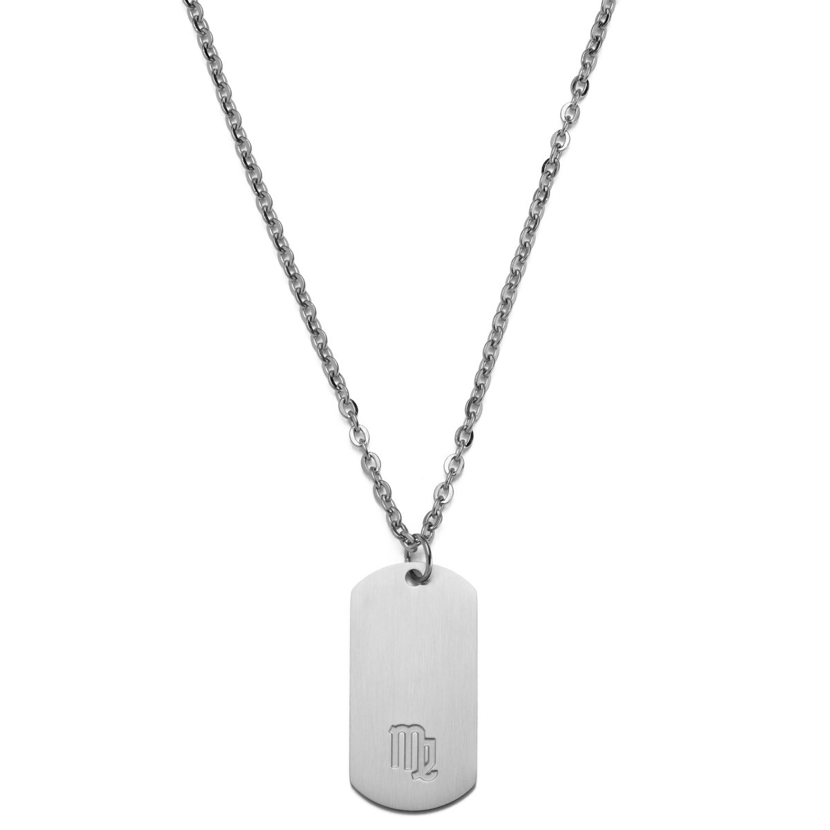 Zilverkleurige Stalen Ketting met Sterrenbeeld Maagd