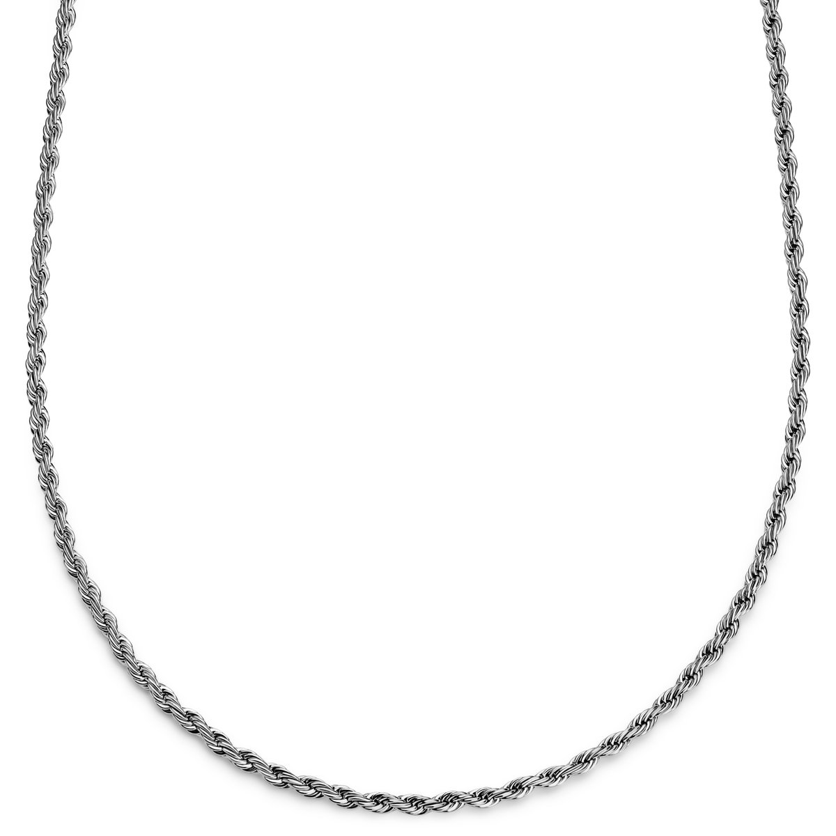 Essentials | 4 mm Zilverkleurige Ketting met Gedraaide Schakels