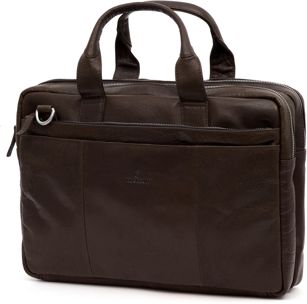 Montreal Bruine Lederen Laptoptas