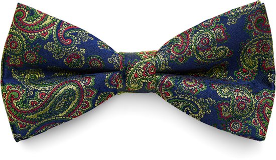 Nœud papillon pré-noué en soie coloré à motif cachemire bleu clair