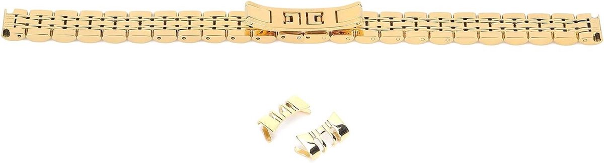 Allecto - Horlogeband - Vervangende band - Zwart - Pols - Flexibel - Geschikt voor horlogemerk - Gouden horlogeband, handige vervangende band voor horlogemakers in reparatiewerkplaats.