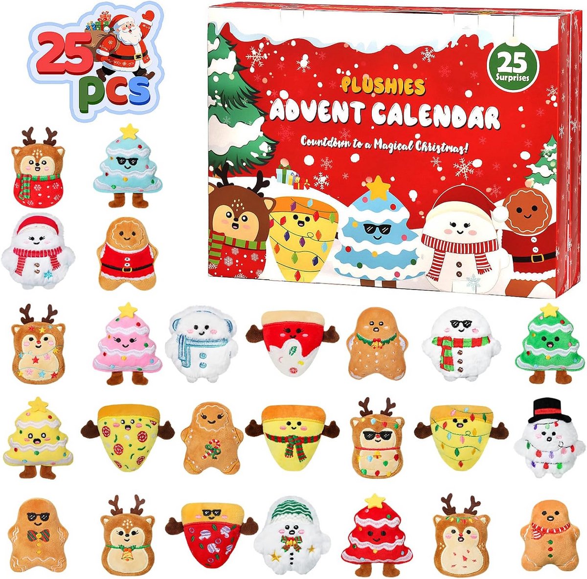 Pluchen Adventskalender met 25 Dagen Speelgoed voor Kinderen en Volwassenen