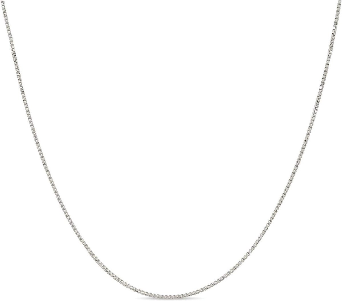 Heren en Dames Halsketting in 18K Goud op Sterling Zilver, 1mm