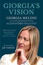 Boekhoes met een close-up van Giorgia Meloni, titel 'GIORGIA'S VISION'. Meloni wordt geciteerd door Donald J. Trump.