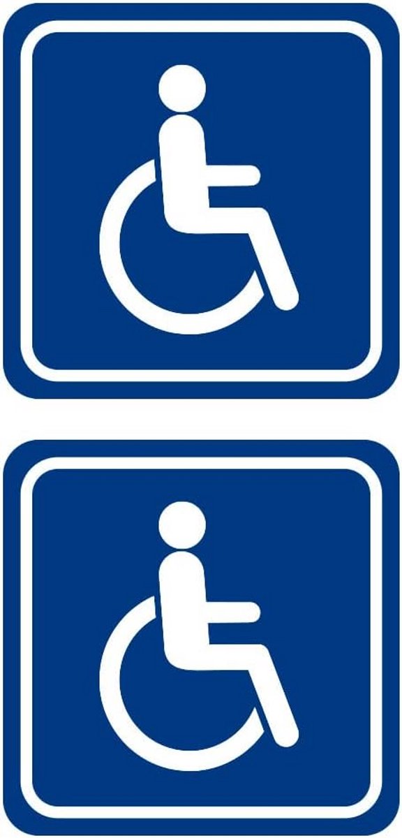 Rolstoel Sticker Auto & Vrachtwagen - 2x Hoge Kwaliteit Invalidenparkeren Etiketten
