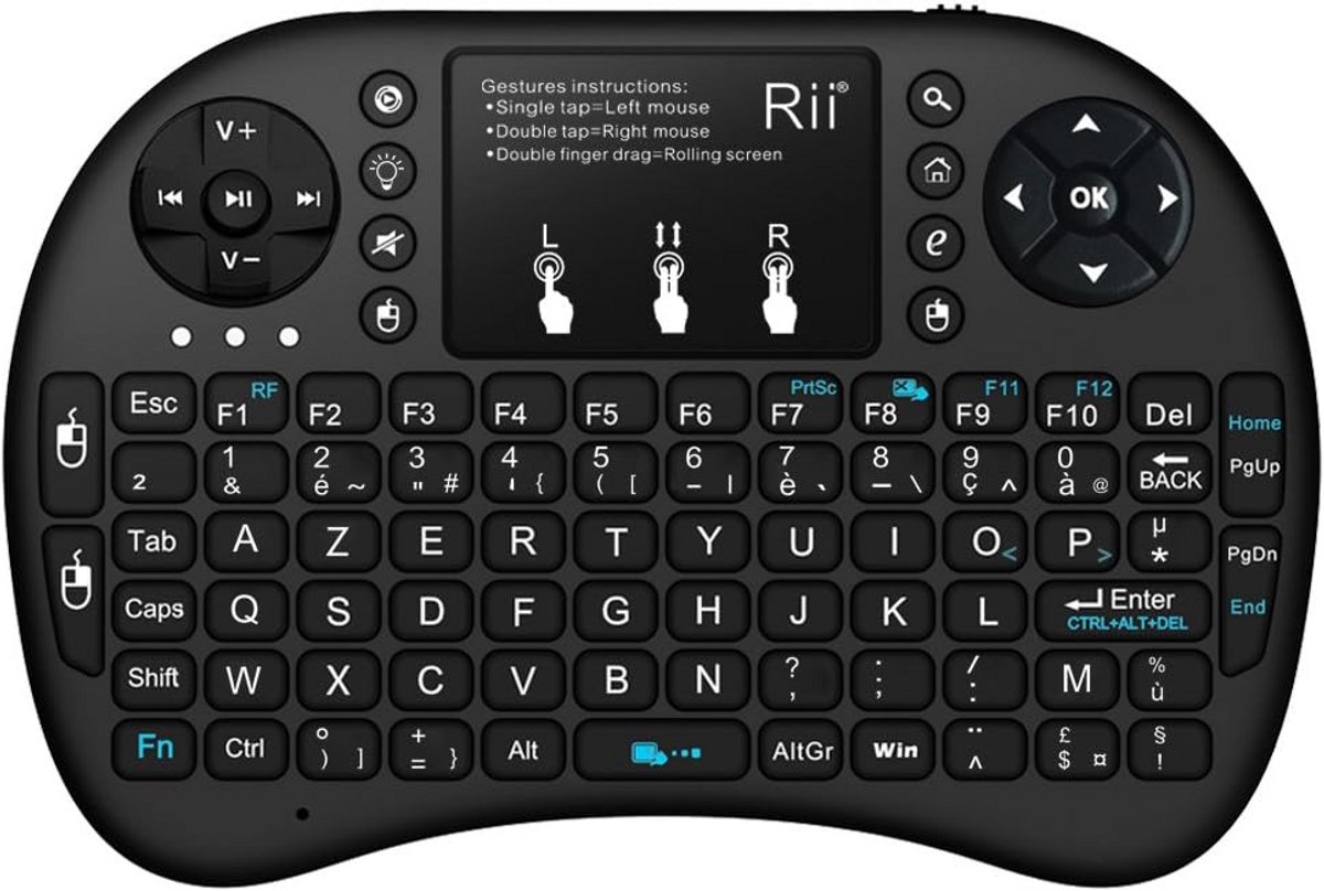 Draadloos Mini Toetsenbord met Touchpad en LED Verlichting - QWERTY/AZERTY Compatibel